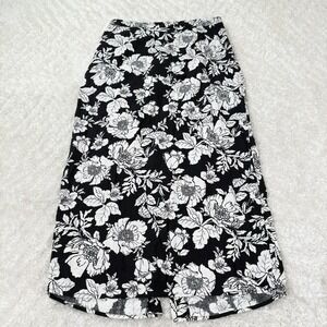 Old Navy Skirt Womens Large Floral Linen Column Midi Summer Lightweight Summer